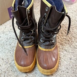 Sorel Men's Brown and Yellow Lace-Up Boots